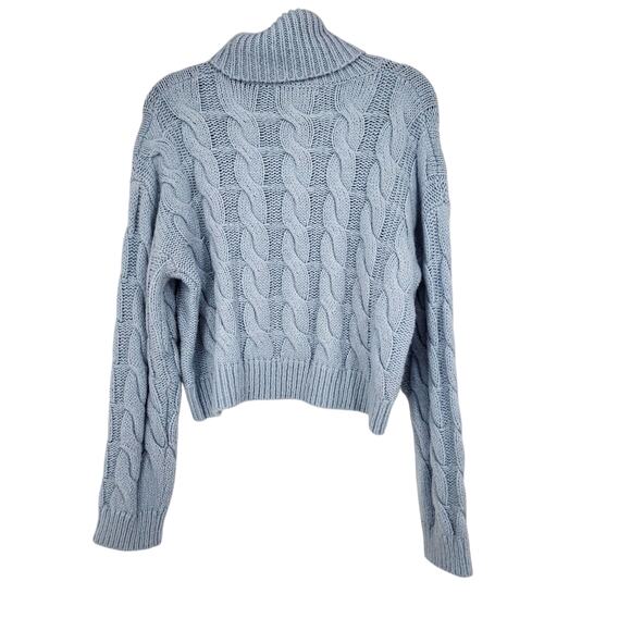 Free People Better Garment Chunky Cable Knit Pullover Turtleneck Sweater Size M - Picture 4 of 4